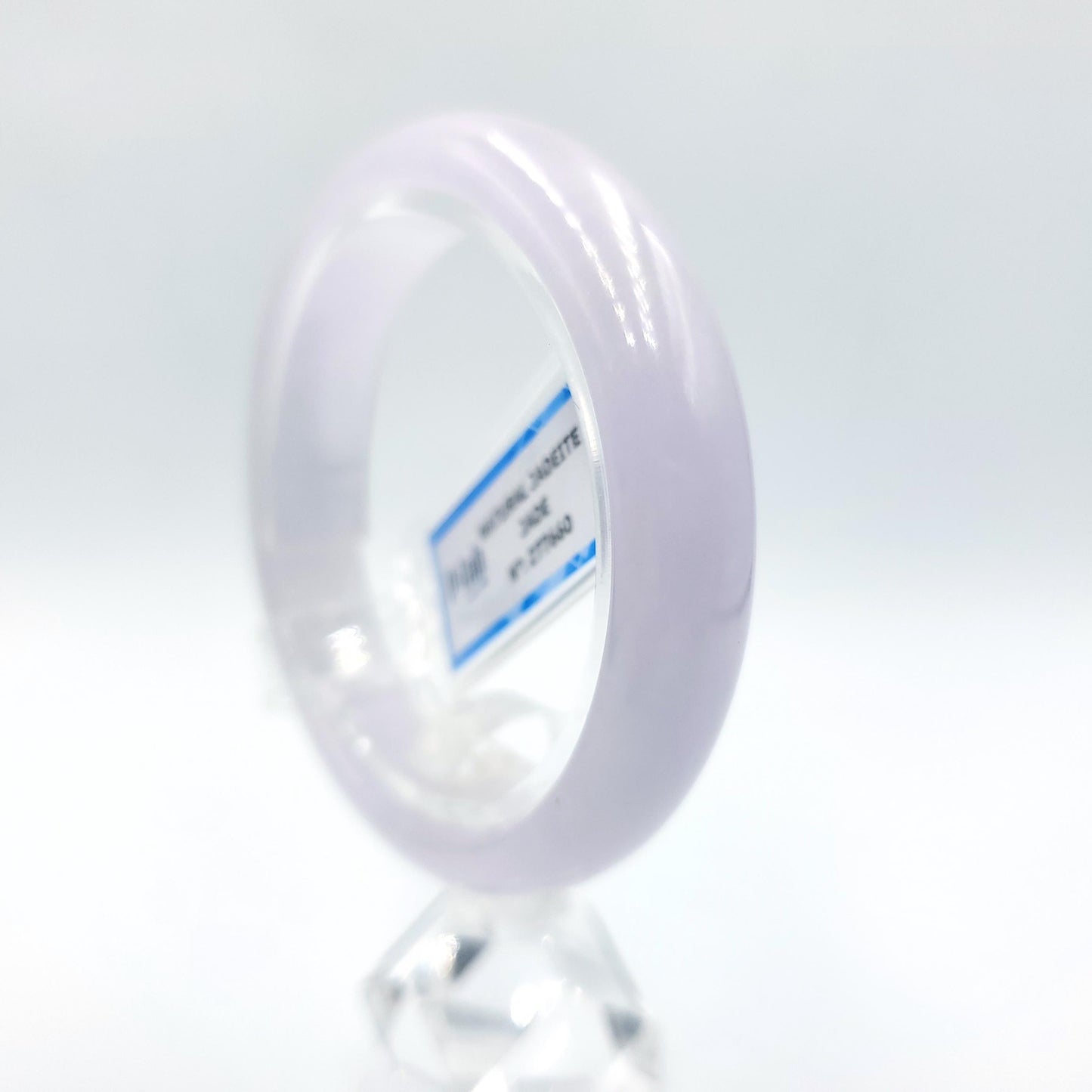 Certified 51mm PNJ277660 Real Jadeite Jade Bangle Natural Color White & Purplish White Jade Bracelet for Men, Women, Grandma,Sister