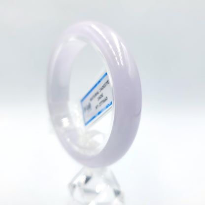 Certified 51mm PNJ277660 Real Jadeite Jade Bangle Natural Color White & Purplish White Jade Bracelet for Men, Women, Grandma,Sister