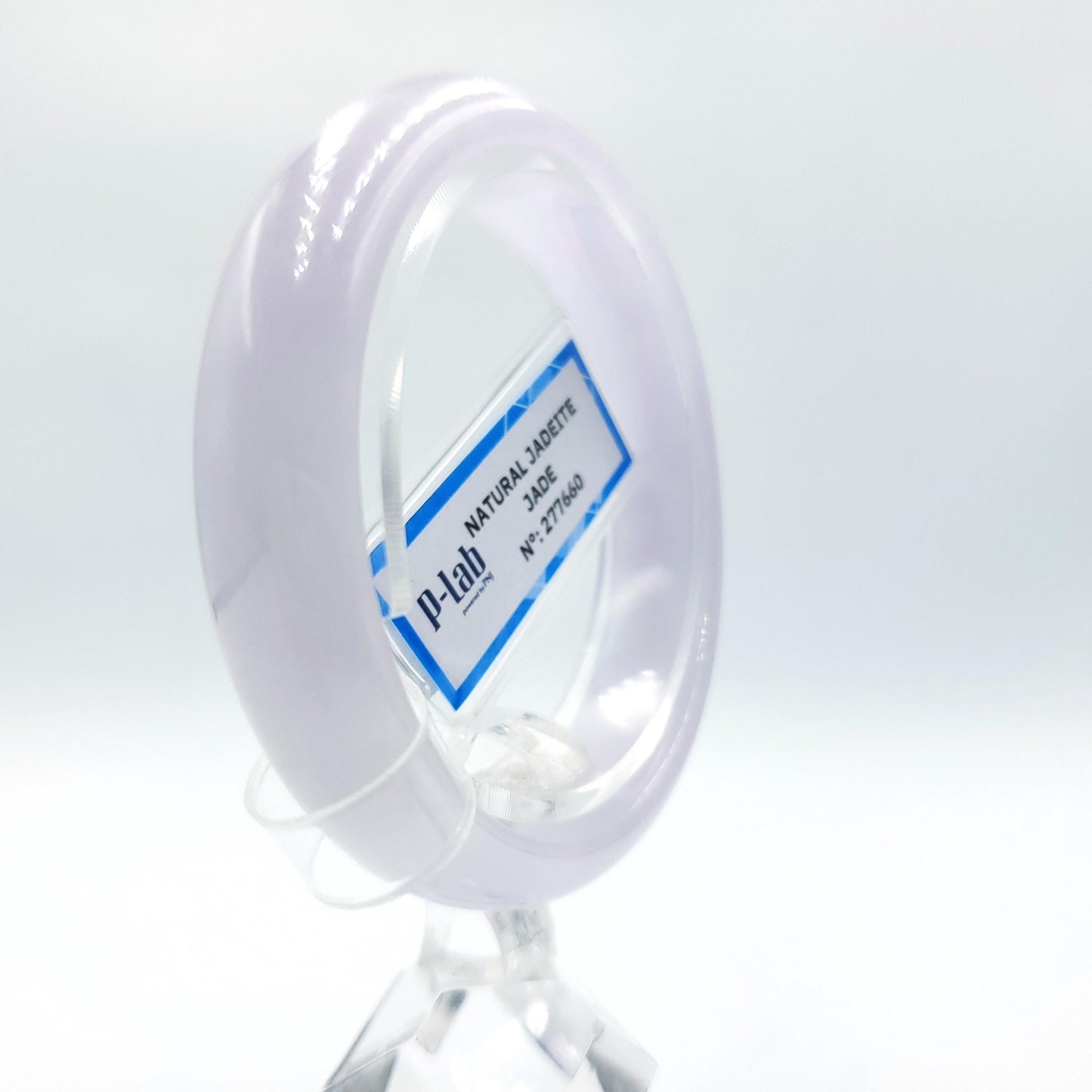 Certified 51mm PNJ277660 Real Jadeite Jade Bangle Natural Color White & Purplish White Jade Bracelet for Men, Women, Grandma,Sister