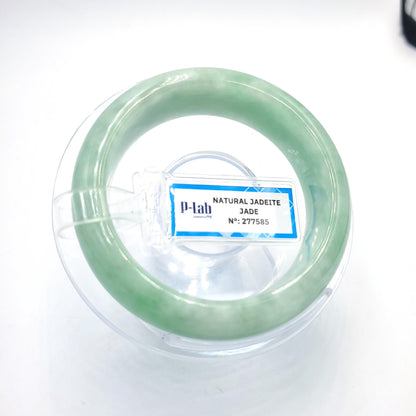 Natural Color Jade Bangle 50mm PNJ277585 | Green-White to Green Jadeite Jade Jewelry for Men, Women, Grandmother, Sister – Mothers day gift