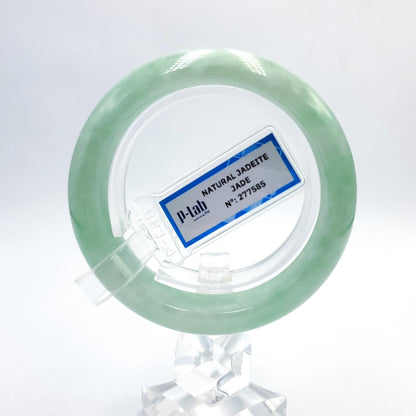 Natural Color Jade Bangle 50mm PNJ277585 | Green-White to Green Jadeite Jade Jewelry for Men, Women, Grandmother, Sister – Mothers day gift