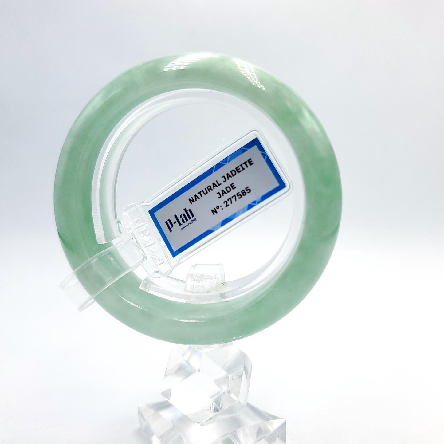 Natural Color Jade Bangle 50mm PNJ277585 | Green-White to Green Jadeite Jade Jewelry for Men, Women, Grandmother, Sister – Mothers day gift