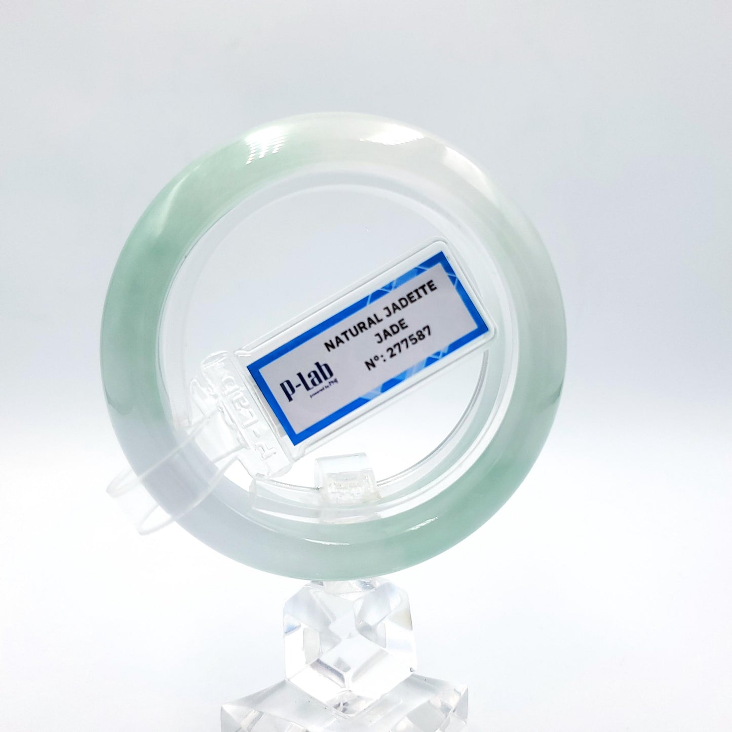 Certified 51mm PNJ277587 Real Jade Bangle | Natural Color Green-White to Green, Grey White Jadeite Bracelet for Men, Women, Grandma, Sister