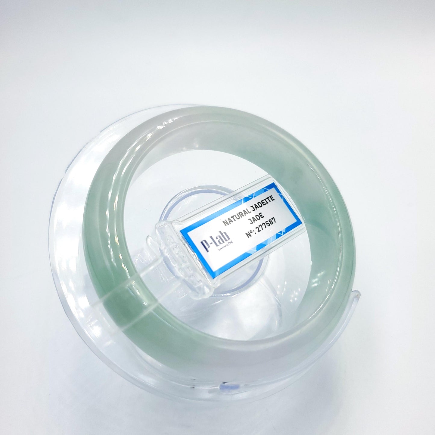 Certified 51mm PNJ277587 Real Jade Bangle | Natural Color Green-White to Green, Grey White Jadeite Bracelet for Men, Women, Grandma, Sister