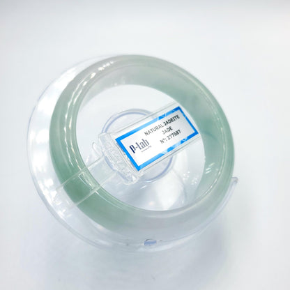 Certified 51mm PNJ277587 Real Jade Bangle | Natural Color Green-White to Green, Grey White Jadeite Bracelet for Men, Women, Grandma, Sister