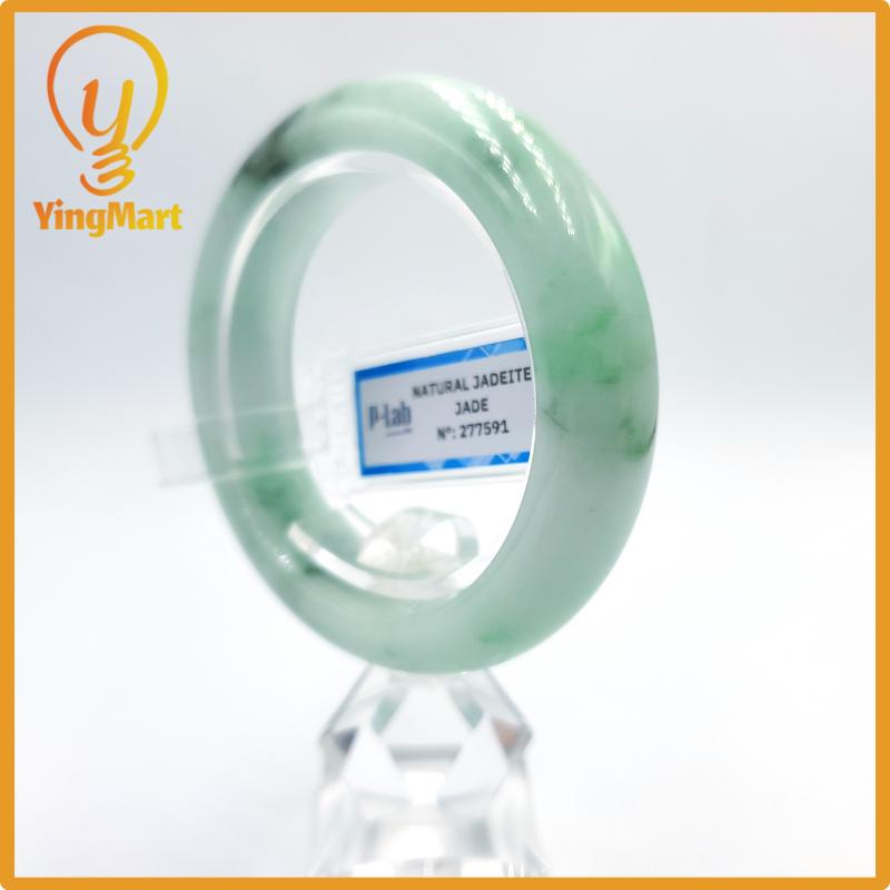 Natural Color Jade Bangle 50mm PNJ277591 | Green White to Greyish Green, Grey, Brown Jade Bracelet for Men, Women, Grandma – Mothers day