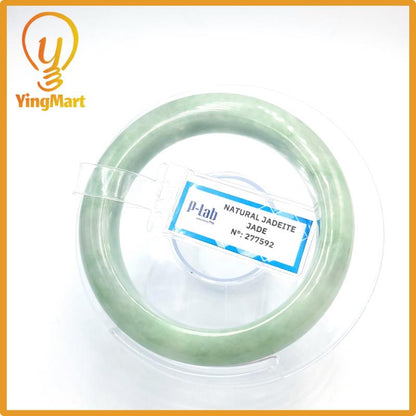 Natural Color Jade Bangle 50mm PNJ277592 | Green White to Light Green, Grey White Jade Bracelet for Men, Women, Grandma – Mothers day gift