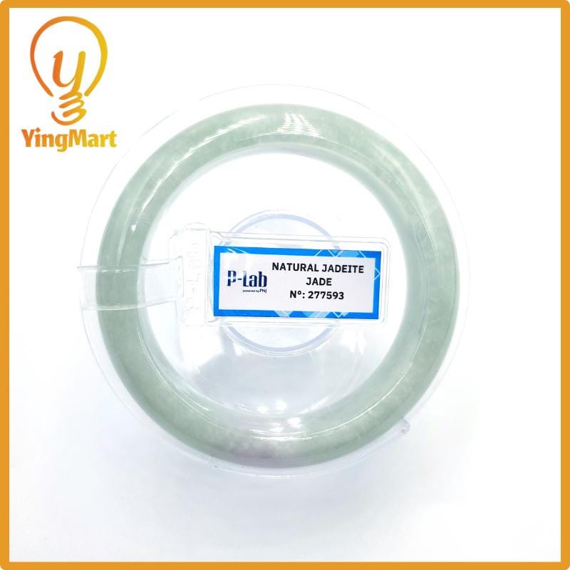 Certified 52mm PNJ277593 Real Jade Bangle Natural Color Green White to Light Green, Grey White, Grey Jadeite Bracelet for Men, Women,Grandma