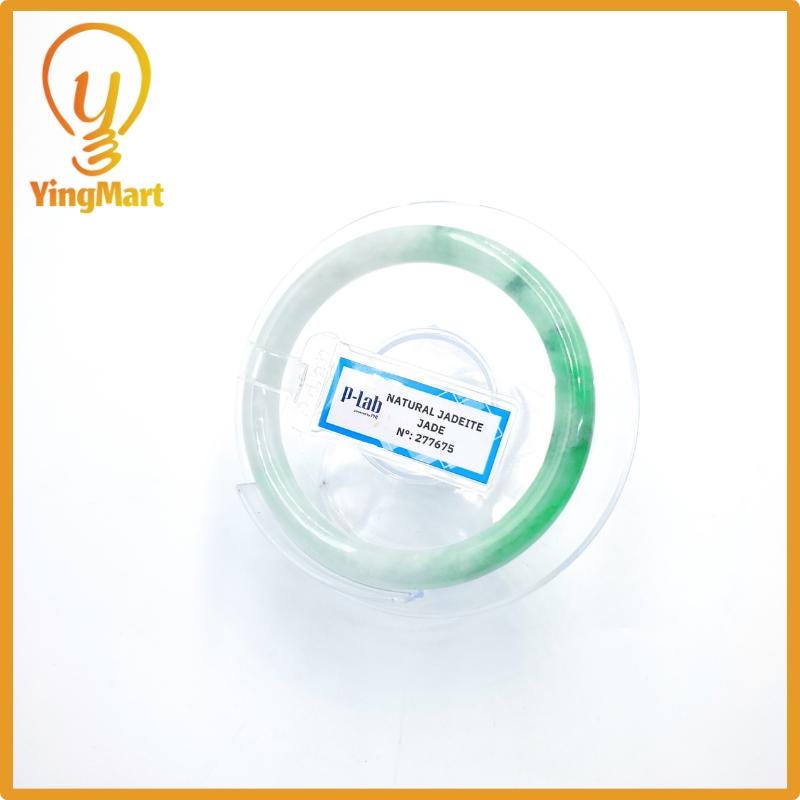 Certified 54mm PNJ277675 Real Jade Bangle Natural Color Green White To Green, Grey White, Grey Jadeite Bracelet for Men,Women,Grandma,Sister