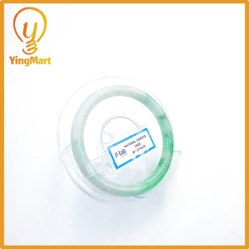 Certified 54mm PNJ277675 Real Jade Bangle Natural Color Green White To Green, Grey White, Grey Jadeite Bracelet for Men,Women,Grandma,Sister