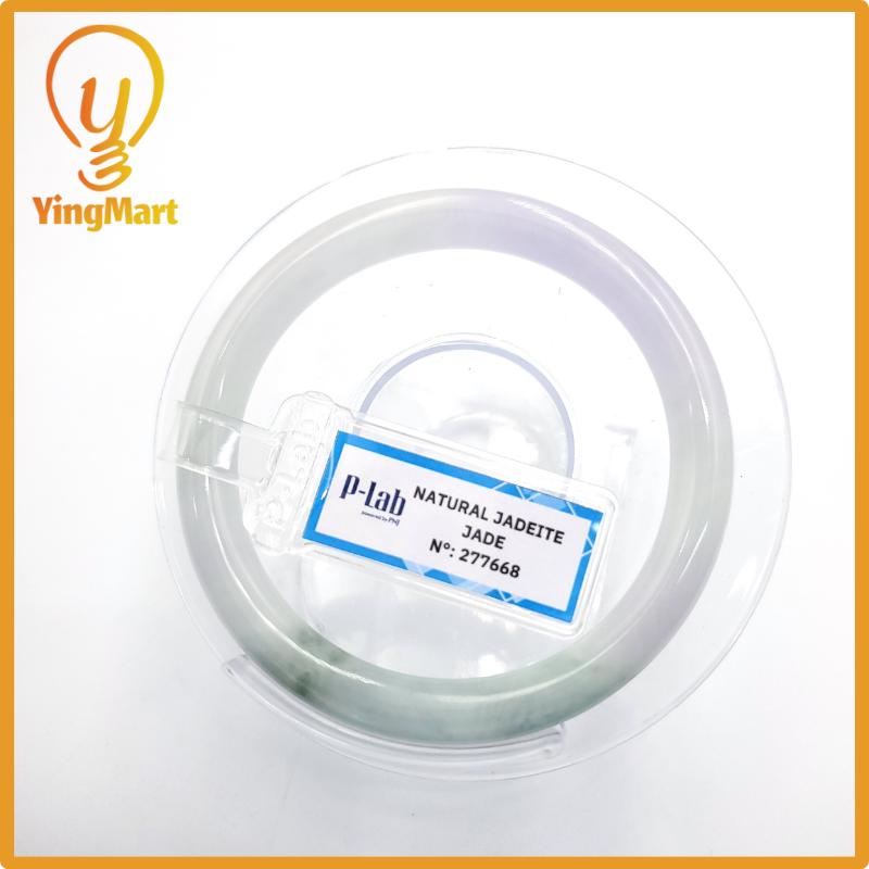 Certified 52mm PNJ277668 Jade Bangle | Natural Color White To Light Green, Purplish White,Grey Jadeite Bracelet for Men,Women,Grandma