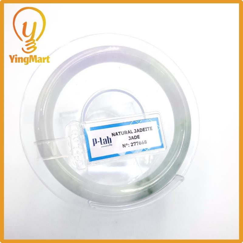 Certified 52mm PNJ277668 Jade Bangle | Natural Color White To Light Green, Purplish White,Grey Jadeite Bracelet for Men,Women,Grandma