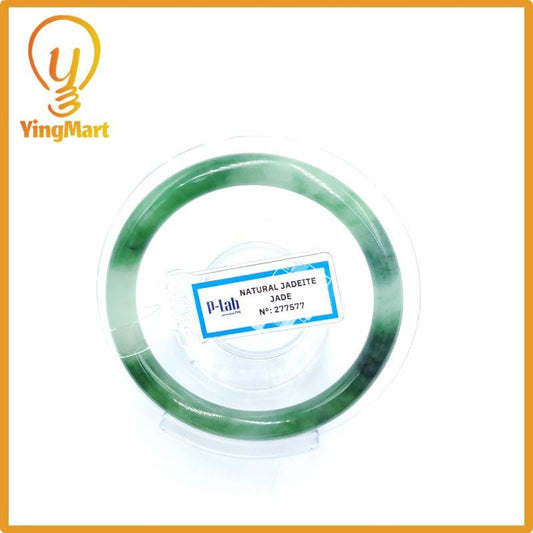Certified 57mm PNJ277577 Real Jade Bangle Natural Color Green White To Greyish Green, Grey White,Grey Jadeite Bracelet for Men,Women,Grandma