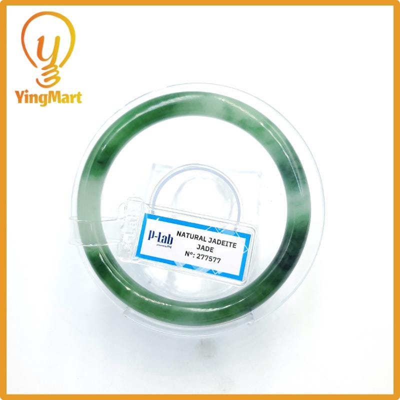 Certified 57mm PNJ277577 Real Jade Bangle Natural Color Green White To Greyish Green, Grey White,Grey Jadeite Bracelet for Men,Women,Grandma