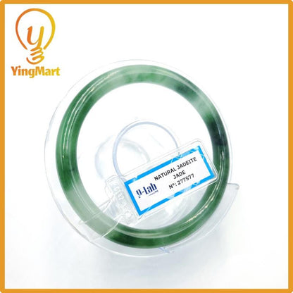 Certified 57mm PNJ277577 Real Jade Bangle Natural Color Green White To Greyish Green, Grey White,Grey Jadeite Bracelet for Men,Women,Grandma