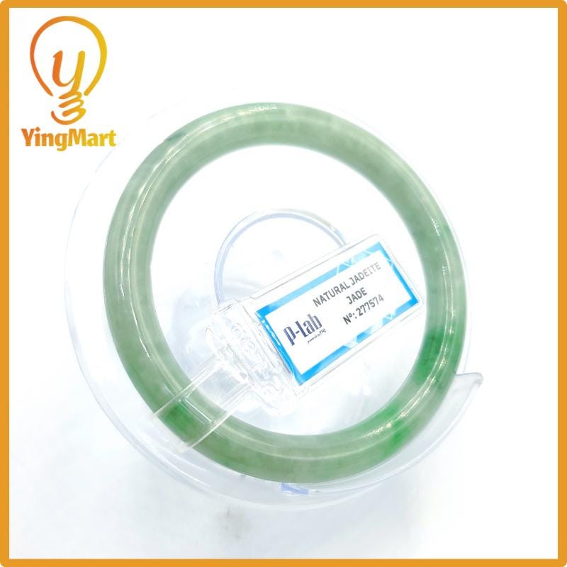 Certified 53mm PNJ277574 Real Jade Bangle Natural Color Green White To Green, Grey White, Grey Jadeite Bracelet for Men,Women,Grandma,Sister