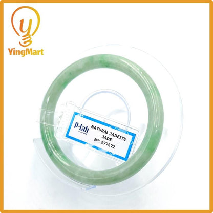 Certified 52mm PNJ277572 Real Jade Bangle Natural Color Green White To Green, Grey White, Grey Jadeite Bracelet for Men,Women,Grandma,Sister