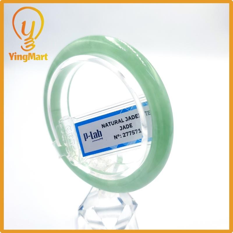 Certified 48mm Natural Color Jadeite Bangle PNJ277571 | Green Jade Bangle Bracelet for Men, Women – Grandma Bracelet, Bracelet for Sister