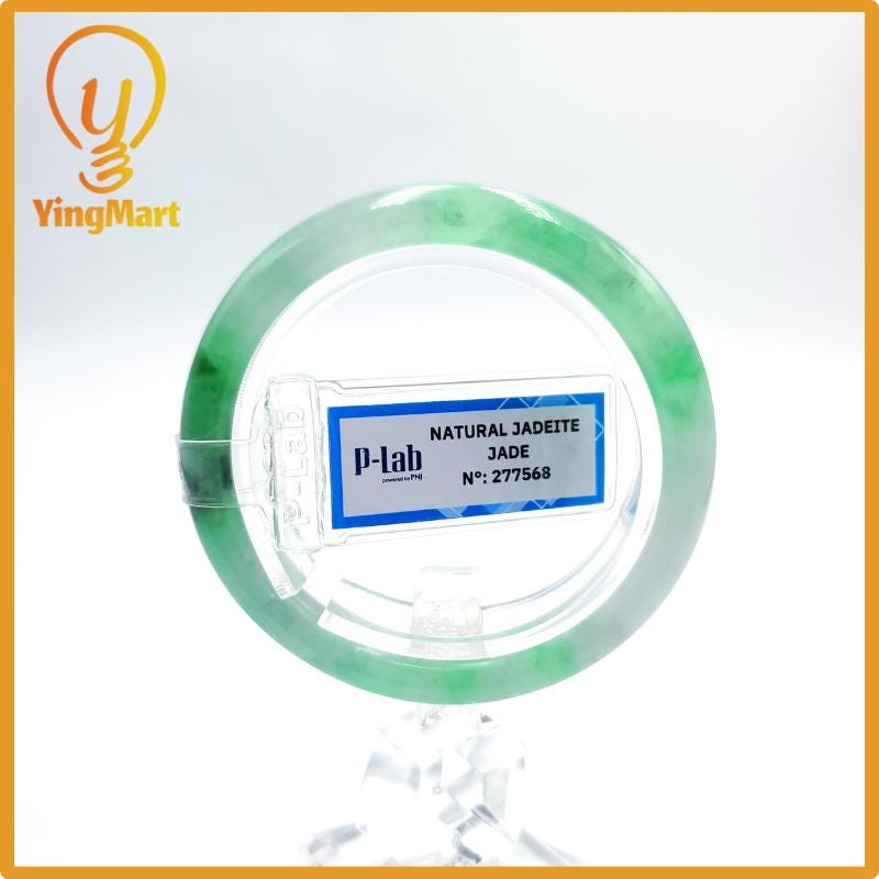 Certified 48mm PNJ277568 Real Jade Bangle | Genuine Green White To Green, Grey White, Grey, Brown Jadeite Bracelet for Men, Women, Grandma