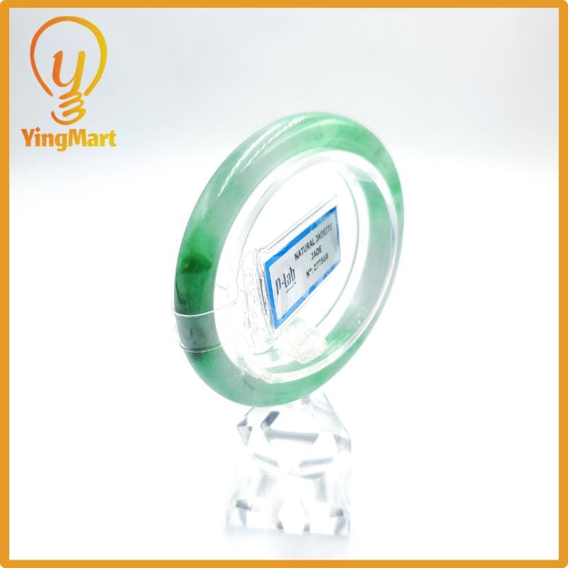 Certified 48mm PNJ277568 Real Jade Bangle | Genuine Green White To Green, Grey White, Grey, Brown Jadeite Bracelet for Men, Women, Grandma