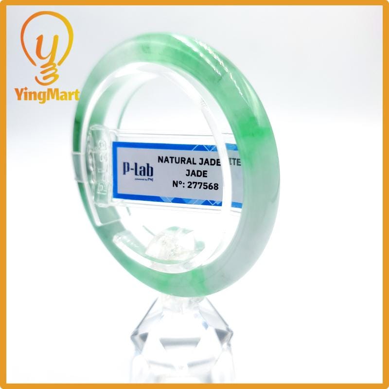 Certified 48mm PNJ277568 Real Jade Bangle | Genuine Green White To Green, Grey White, Grey, Brown Jadeite Bracelet for Men, Women, Grandma