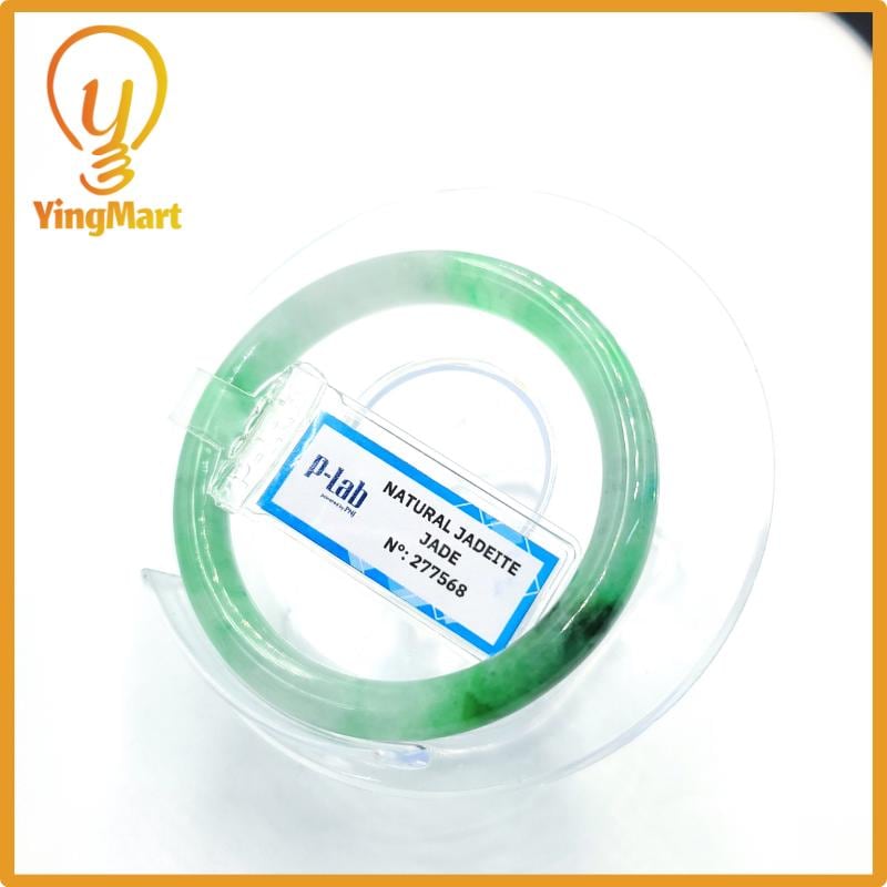 Certified 48mm PNJ277568 Real Jade Bangle | Genuine Green White To Green, Grey White, Grey, Brown Jadeite Bracelet for Men, Women, Grandma