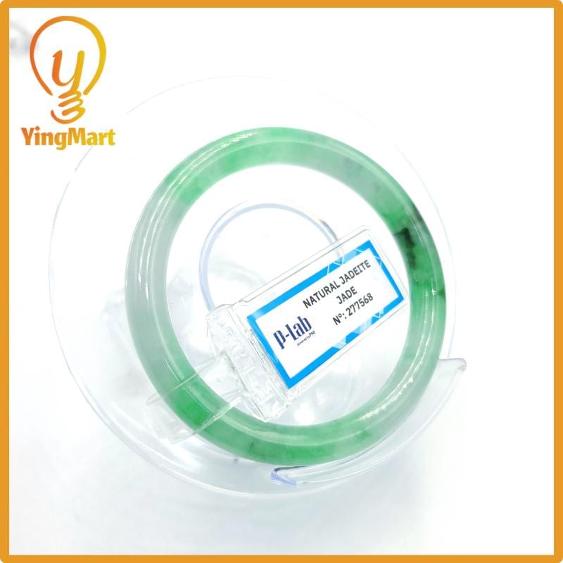 Certified 48mm PNJ277568 Real Jade Bangle | Genuine Green White To Green, Grey White, Grey, Brown Jadeite Bracelet for Men, Women, Grandma