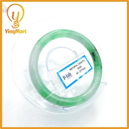 Certified 48mm PNJ277568 Real Jade Bangle | Genuine Green White To Green, Grey White, Grey, Brown Jadeite Bracelet for Men, Women, Grandma