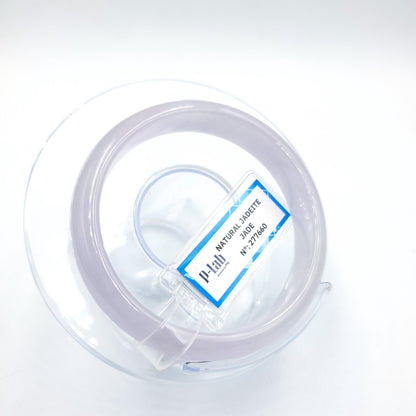 Certified 51mm PNJ277660 Real Jadeite Jade Bangle Natural Color White & Purplish White Jade Bracelet for Men, Women, Grandma,Sister