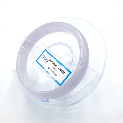 Certified 51mm PNJ277660 Real Jadeite Jade Bangle Natural Color White & Purplish White Jade Bracelet for Men, Women, Grandma,Sister