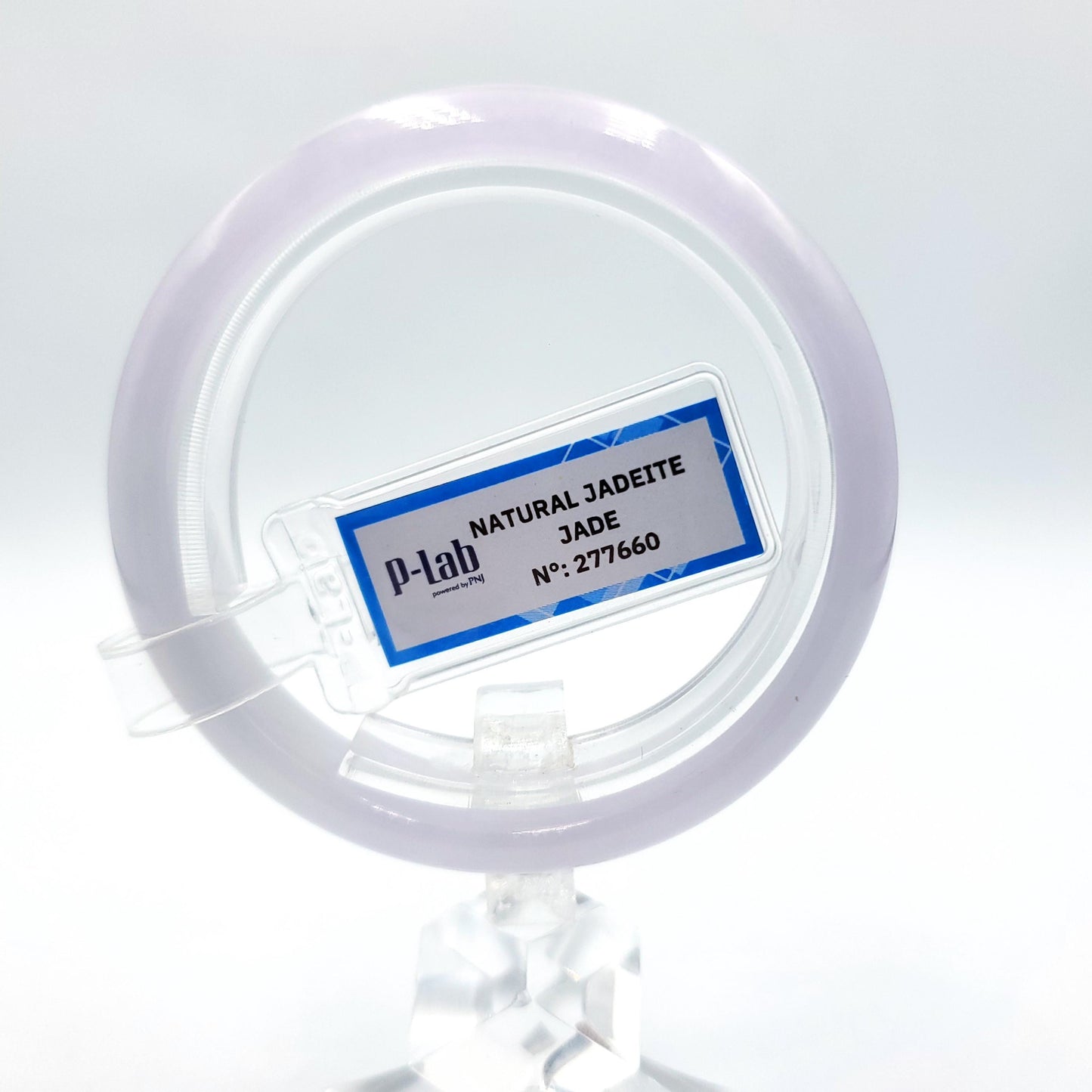 Certified 51mm PNJ277660 Real Jadeite Jade Bangle Natural Color White & Purplish White Jade Bracelet for Men, Women, Grandma,Sister