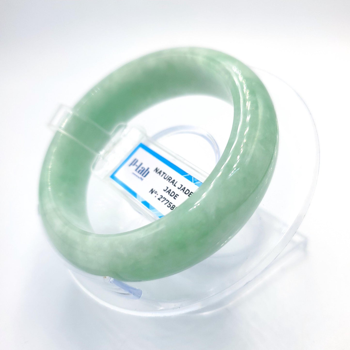 Natural Color Jade Bangle 50mm PNJ277585 | Green-White to Green Jadeite Jade Jewelry for Men, Women, Grandmother, Sister – Mothers day gift