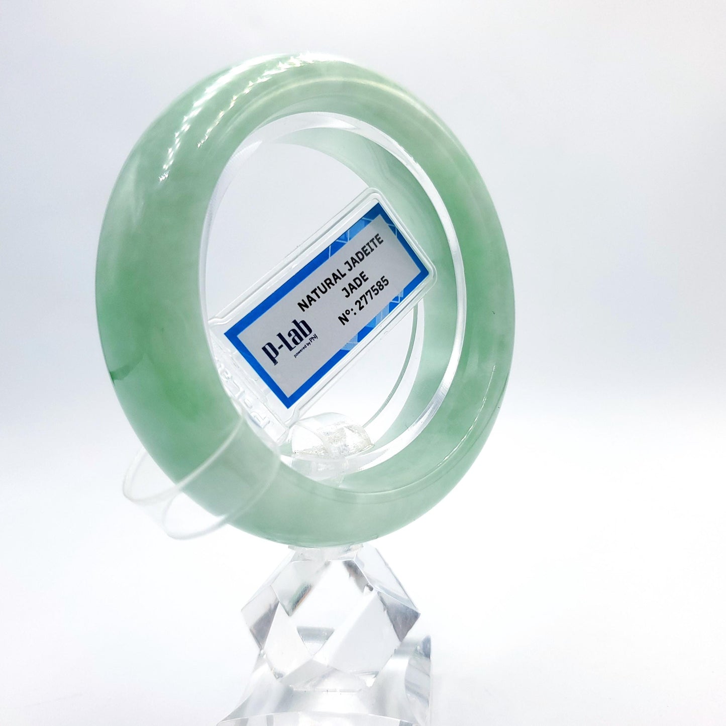 Natural Color Jade Bangle 50mm PNJ277585 | Green-White to Green Jadeite Jade Jewelry for Men, Women, Grandmother, Sister – Mothers day gift
