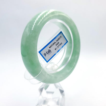 Natural Color Jade Bangle 50mm PNJ277585 | Green-White to Green Jadeite Jade Jewelry for Men, Women, Grandmother, Sister – Mothers day gift