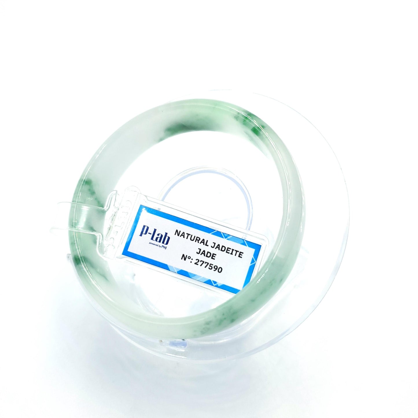Jade Bangle Certified 54mm PNJ277590  | Natural Color Green-White to Green, Grey White Jadeite Bracelet for Men, Women, Grandma, Sister