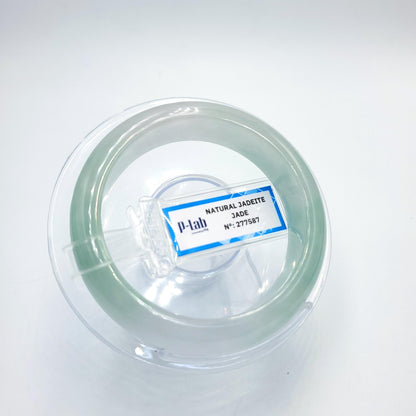 Certified 51mm PNJ277587 Real Jade Bangle | Natural Color Green-White to Green, Grey White Jadeite Bracelet for Men, Women, Grandma, Sister