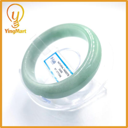 Certified 52mm PNJ277588 Real Jade Bangle | Natural Color Green-White to Green, Grey White Jadeite Bracelet for Men, Women, Grandma, Sister