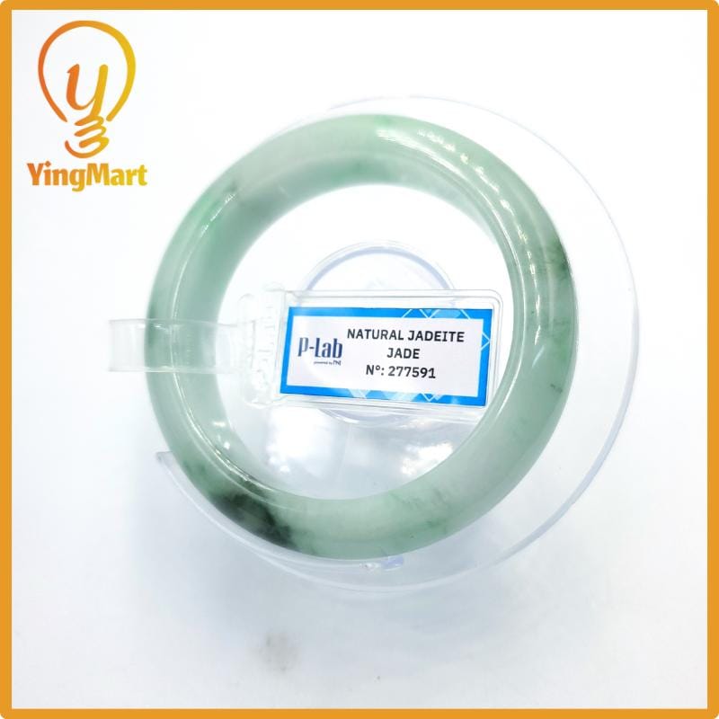 Natural Color Jade Bangle 50mm PNJ277591 | Green White to Greyish Green, Grey, Brown Jade Bracelet for Men, Women, Grandma – Mothers day