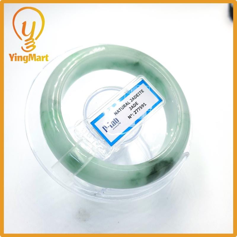 Natural Color Jade Bangle 50mm PNJ277591 | Green White to Greyish Green, Grey, Brown Jade Bracelet for Men, Women, Grandma – Mothers day