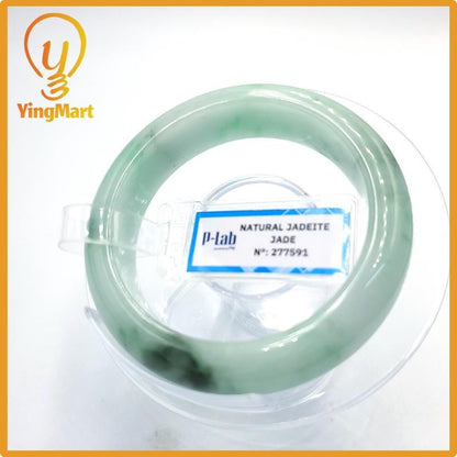 Natural Color Jade Bangle 50mm PNJ277591 | Green White to Greyish Green, Grey, Brown Jade Bracelet for Men, Women, Grandma – Mothers day
