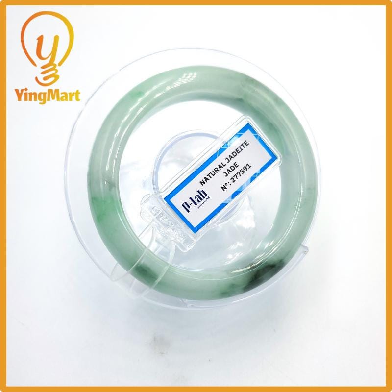 Natural Color Jade Bangle 50mm PNJ277591 | Green White to Greyish Green, Grey, Brown Jade Bracelet for Men, Women, Grandma – Mothers day