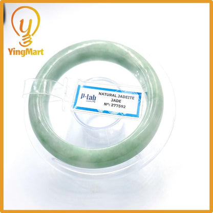 Natural Color Jade Bangle 50mm PNJ277592 | Green White to Light Green, Grey White Jade Bracelet for Men, Women, Grandma – Mothers day gift
