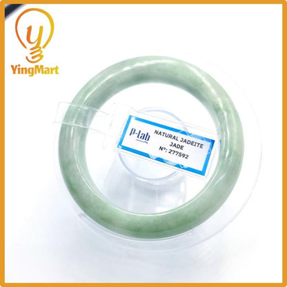 Natural Color Jade Bangle 50mm PNJ277592 | Green White to Light Green, Grey White Jade Bracelet for Men, Women, Grandma – Mothers day gift