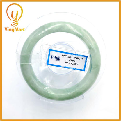 Natural Color Jade Bangle 50mm PNJ277592 | Green White to Light Green, Grey White Jade Bracelet for Men, Women, Grandma – Mothers day gift