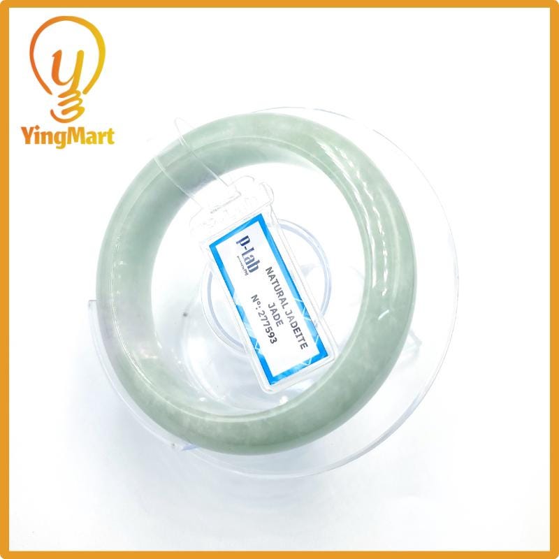 Certified 52mm PNJ277593 Real Jade Bangle Natural Color Green White to Light Green, Grey White, Grey Jadeite Bracelet for Men, Women,Grandma