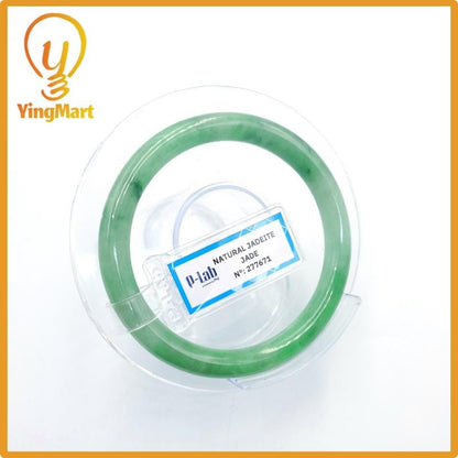 Certified 53mm PNJ277671 Real Jade Bangle Natural Color Light To Medium Green, Grey White,Grey Jadeite Bracelet for Men,Women,Grandma,Sister