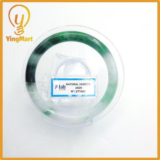 Certified 55mm PNJ277663 Real Jade Bangle Natural Color Green White To Green, Grey White, Grey, Black Jadeite Bracelet for Men,Women Grandma