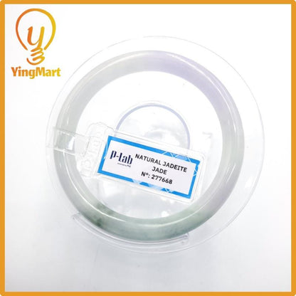 Certified 52mm PNJ277668 Jade Bangle | Natural Color White To Light Green, Purplish White,Grey Jadeite Bracelet for Men,Women,Grandma