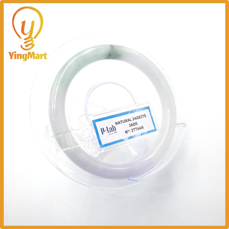 Certified 52mm PNJ277668 Jade Bangle | Natural Color White To Light Green, Purplish White,Grey Jadeite Bracelet for Men,Women,Grandma