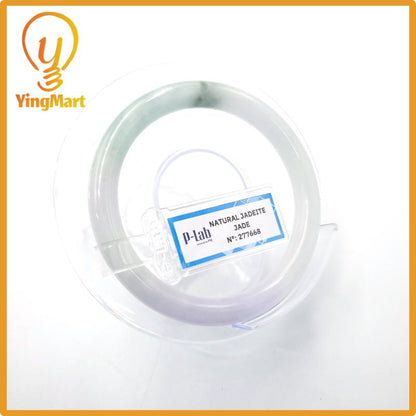 Certified 52mm PNJ277668 Jade Bangle | Natural Color White To Light Green, Purplish White,Grey Jadeite Bracelet for Men,Women,Grandma